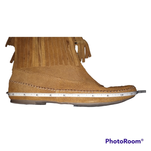 Lauren Conrad Fringe Knee High Boots, Camel. Sz. 10 - Picture 9 of 12